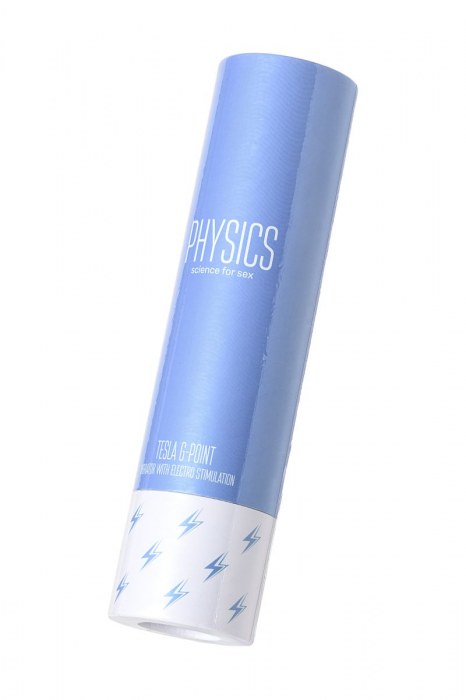 Голубой силиконовый вибратор с электростимуляцией TESLA G-POINT - 21 см. - ToyFa - купить с доставкой во Владимире