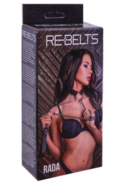 Черный поводок и чокер с кольцом Rada - Rebelts - купить с доставкой во Владимире