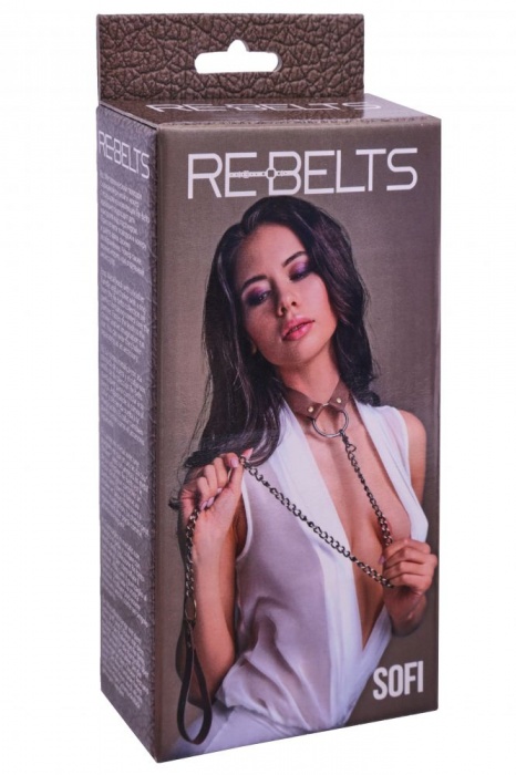 Коричневый поводок и чокер с кольцом Sofi - Rebelts - купить с доставкой во Владимире