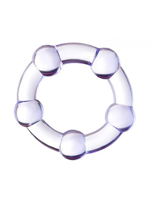 Фиолетовое эрекционное кольцо на пенис с бусинами - Штучки-дрючки - во Владимире купить с доставкой