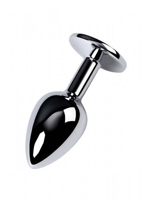 Серебристая конусовидная анальная пробка с фиолетовым кристаллом - 7 см. - ToyFa - купить с доставкой во Владимире