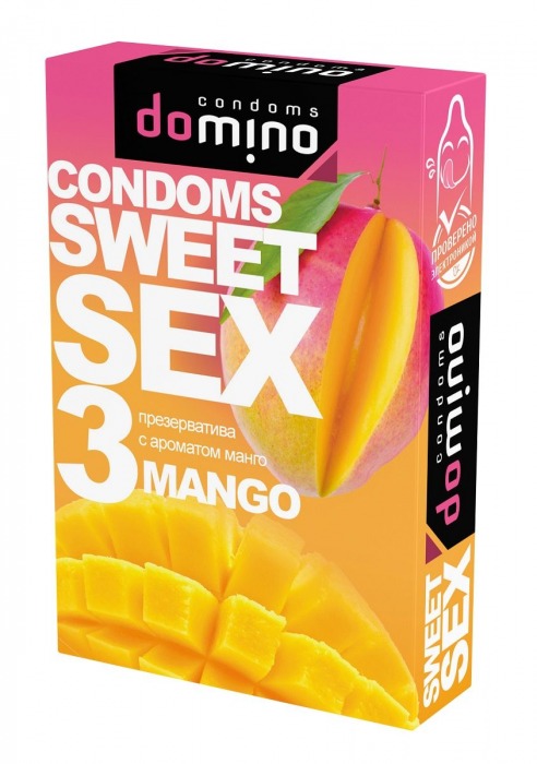 Презервативы для орального секса DOMINO Sweet Sex с ароматом манго - 3 шт. - Domino - купить с доставкой во Владимире