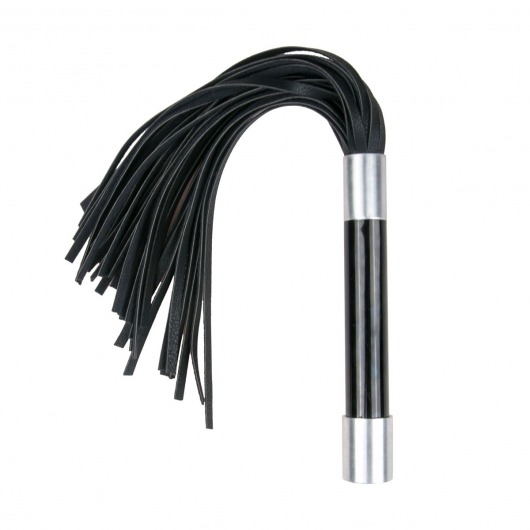 Черная плеть Easytoys Flogger With Metal Grip - 38 см. - Easy toys - купить с доставкой во Владимире