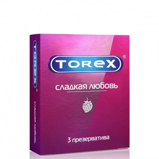 Презервативы Torex  Сладкая любовь  с ароматом клубники - 3 шт. - Torex - купить с доставкой во Владимире