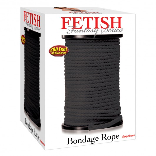 Черная веревка для связывания Bondage Rope - 60,9 м. - Pipedream - купить с доставкой во Владимире