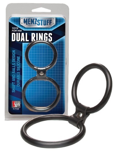 Чёрное двойное эрекционное кольцо Dual Rings Black - Dream Toys - во Владимире купить с доставкой