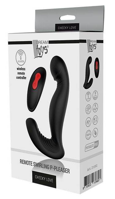Черный вибромассажер простаты SWIRLING P-PLEASER - Dream Toys - во Владимире купить с доставкой