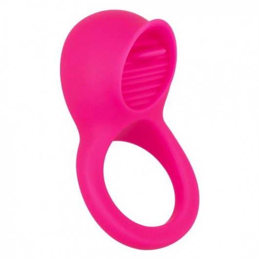 Ярко-розовое эрекционное кольцо Silicone Rechargeable Teasing Tongue Enhancer - California Exotic Novelties - во Владимире купить с доставкой