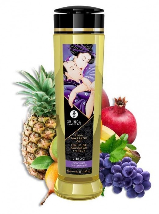 Массажное масло Libido Exotic Fruits с ароматом экзотических фруктов - 240 мл. - Shunga - купить с доставкой во Владимире