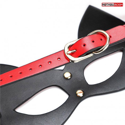 Красно-черная игровая маска с ушками - Notabu - купить с доставкой во Владимире