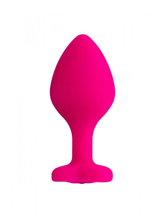 Розовая анальная втулка Diamond Heart с прозрачным кристаллом - 8 см. - ToyFa - купить с доставкой во Владимире