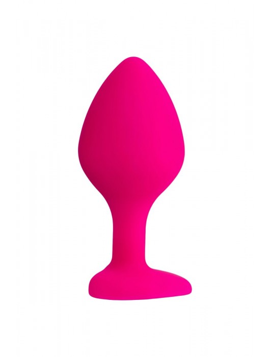 Розовая анальная втулка Diamond Heart с прозрачным кристаллом - 8 см. - ToyFa - купить с доставкой во Владимире