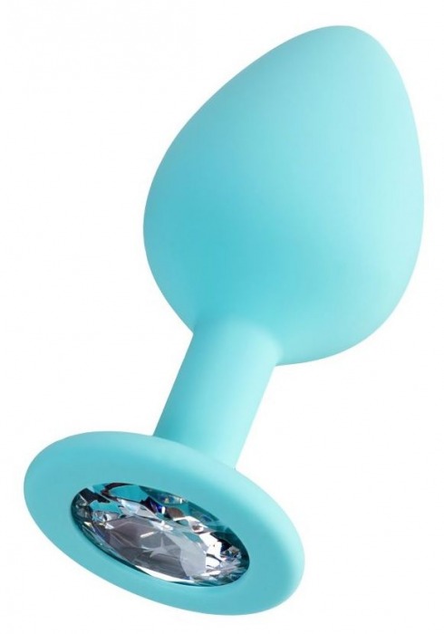 Мятная анальная втулка Brilliant с прозрачным кристаллом - 8 см. - ToyFa - купить с доставкой во Владимире