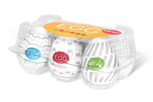 Набор из 6 мастурбаторов Tenga EGG Easy Beat с различным рельефом - Tenga - во Владимире купить с доставкой