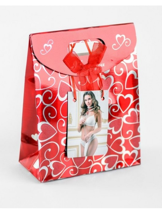 Бело-красный ошейник из натуральной кожи с нежным мехом - БДСМ Арсенал - купить с доставкой во Владимире