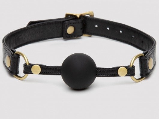 Черный кляп-шар Bound to You Faux Leather Ball Gag - Fifty Shades of Grey - купить с доставкой во Владимире