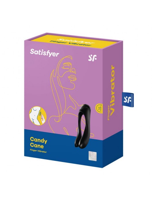 Черный универсальный унисекс вибростимулятор Candy Cane - Satisfyer