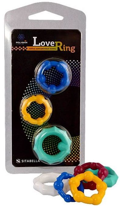 Набор из 3 цветных эрекционных колец Love Ring - Sitabella - во Владимире купить с доставкой