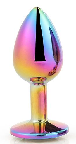 Голографическая анальная втулка с радужным кристаллом - 7,1 см. - Dream Toys - купить с доставкой во Владимире