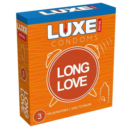 Презервативы с продлевающим эффектом LUXE Royal Long Love - 3 шт. - Luxe - купить с доставкой во Владимире