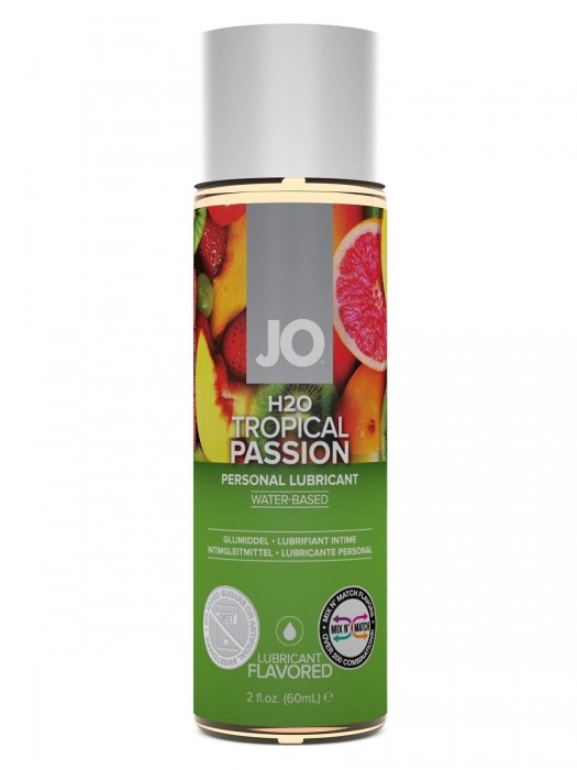 Лубрикант на водной основе с ароматом тропических фруктов JO Flavored Tropical Passion - 60 мл. - System JO - купить с доставкой во Владимире