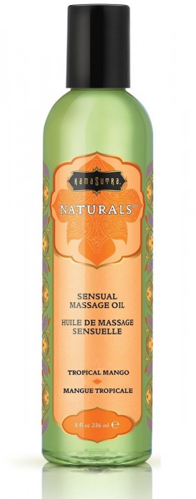 Массажное масло Naturals Tropical Mango с ароматом манго - 236 мл. - Kama Sutra - купить с доставкой во Владимире