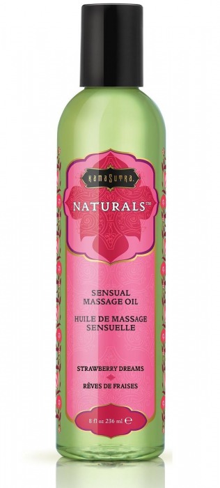 Массажное масло Naturals Strawberry Dreams с ароматом клубники - 236 мл. - Kama Sutra - купить с доставкой во Владимире