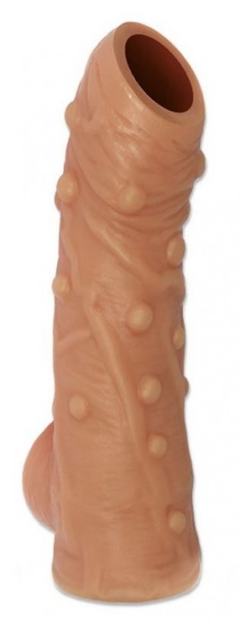 Телесная насадка с пупырышками и открытой головкой Nude Sleeve M - 12 см. - KOKOS - во Владимире купить с доставкой
