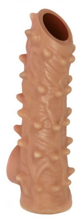 Телесная насадка с шипами и открытой головкой Nude Sleeve L - 14 см. - KOKOS - во Владимире купить с доставкой