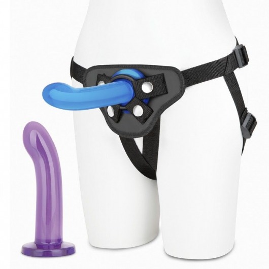 Страпон унисекс Beginners Strap-On с 2 насадками - 15 и 13 см. - Lux Fetish - купить с доставкой во Владимире