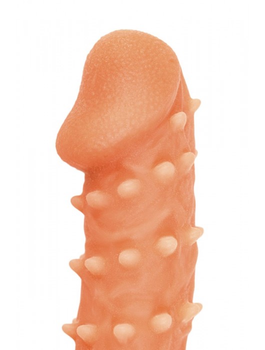 Телесная закрытая насадка с пупырышками Cock Sleeve Size S - 13,8 см. - KOKOS - во Владимире купить с доставкой