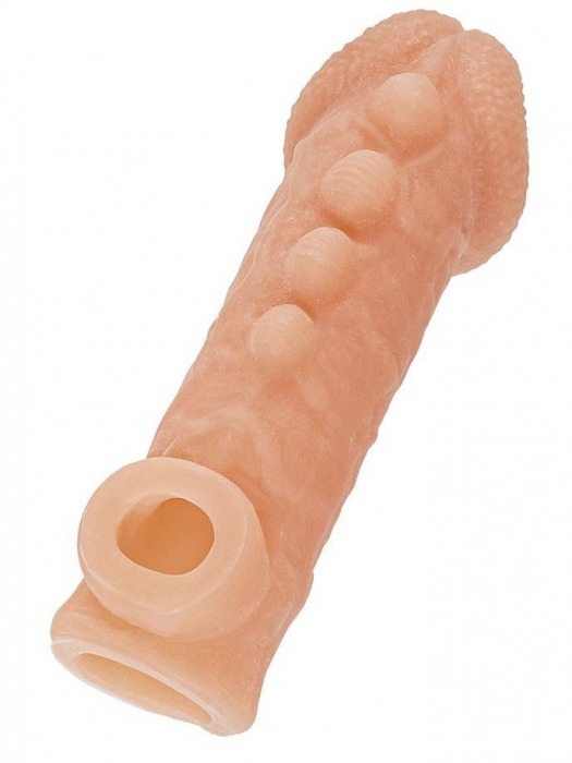 Телесная закрытая насадка с шишечками Cock Sleeve Size M - 15,6 см. - KOKOS - во Владимире купить с доставкой