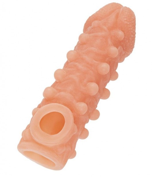 Телесная закрытая насадка с шариками Cock Sleeve Size S - 13,8 см. - KOKOS - во Владимире купить с доставкой