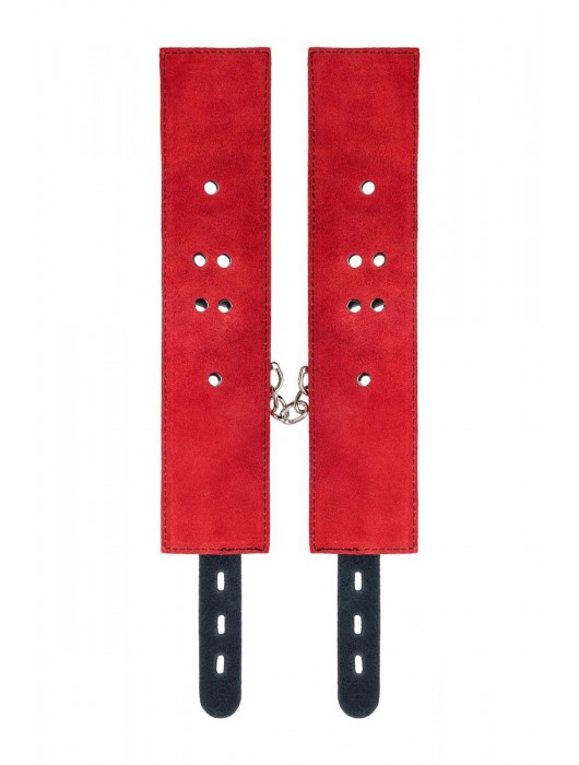 Красно-черные оковы на ноги из кожи - ToyFa - купить с доставкой во Владимире