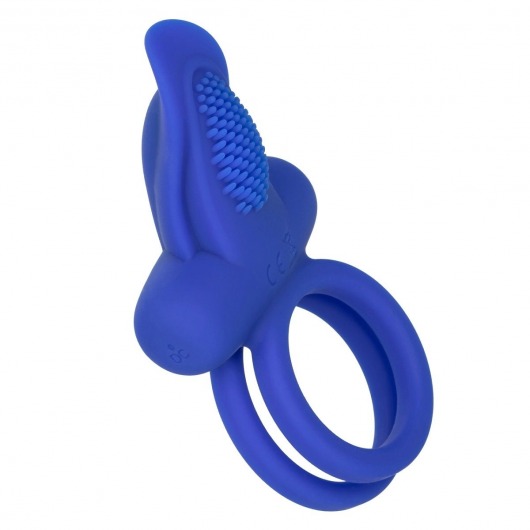 Синее перезаряжаемое эрекционное кольцо Silicone Rechargeable Dual Pleaser Enhancer - California Exotic Novelties - во Владимире купить с доставкой