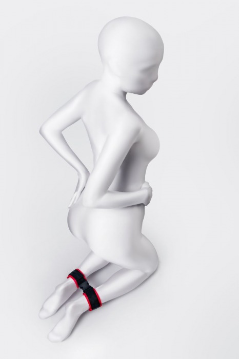 Красно-черные велюровые оковы Anonymo - ToyFa - купить с доставкой во Владимире