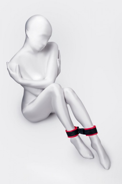 Красно-черные велюровые оковы Anonymo - ToyFa - купить с доставкой во Владимире