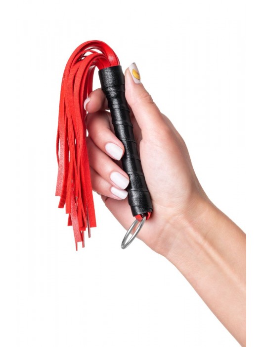Красно-черный флоггер Anonymo - 28 см. - ToyFa - купить с доставкой во Владимире