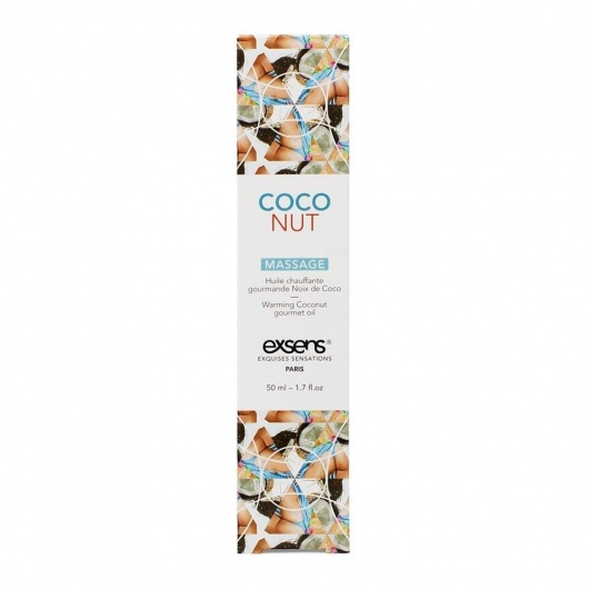 Разогревающее массажное масло с ароматом кокоса Gourmet Coconut - 50 мл. - Exsens - купить с доставкой во Владимире