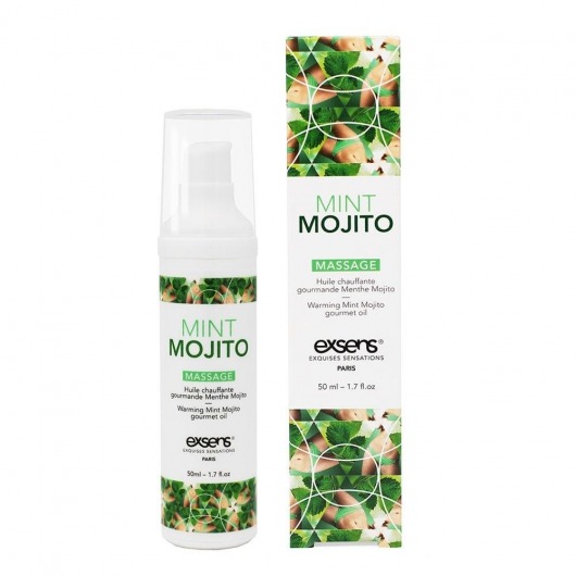 Разогревающее массажное масло с ароматом мохито Gourmet Mint Mojito - 50 мл. - Exsens - купить с доставкой во Владимире