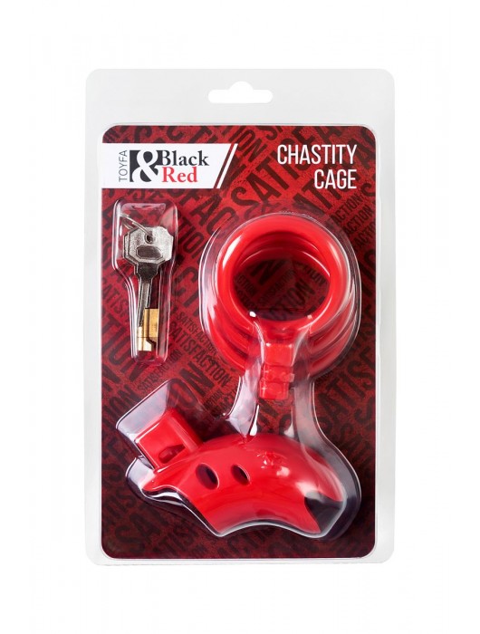Красный мужской пояс верности из пластика - ToyFa - купить с доставкой во Владимире