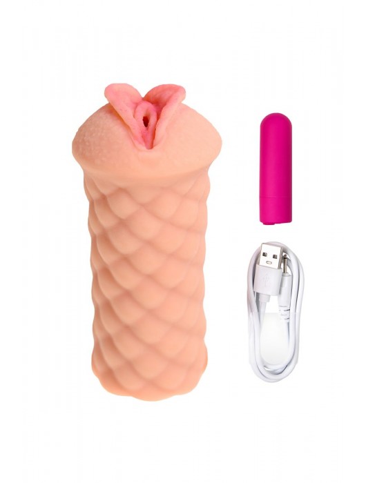 Телесный мастурбатор-вагина Elegance.002 с вибрацией - KOKOS - во Владимире купить с доставкой