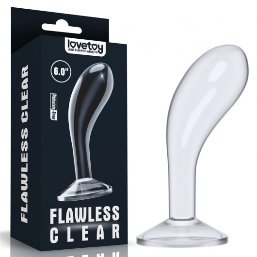 Прозрачный стимулятор простаты Flawless Clear Prostate Plug - 15 см. - Lovetoy - во Владимире купить с доставкой