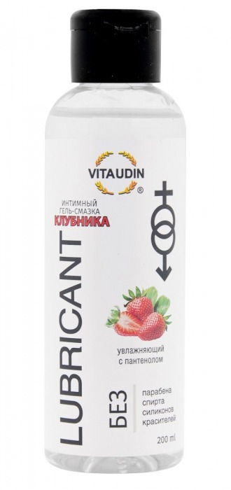 Интимный гель-смазка на водной основе VITA UDIN с ароматом клубники - 200 мл. - VITA UDIN - купить с доставкой во Владимире