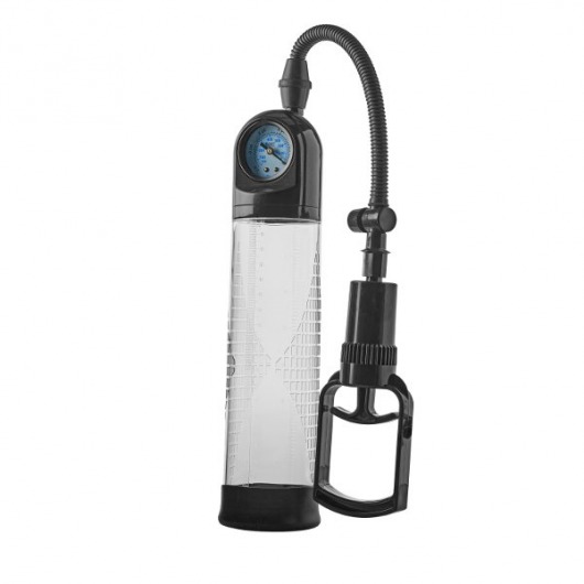 Прозрачная вакуумная помпа с манометром Deluxe Penis Pump - Dream Toys - во Владимире купить с доставкой