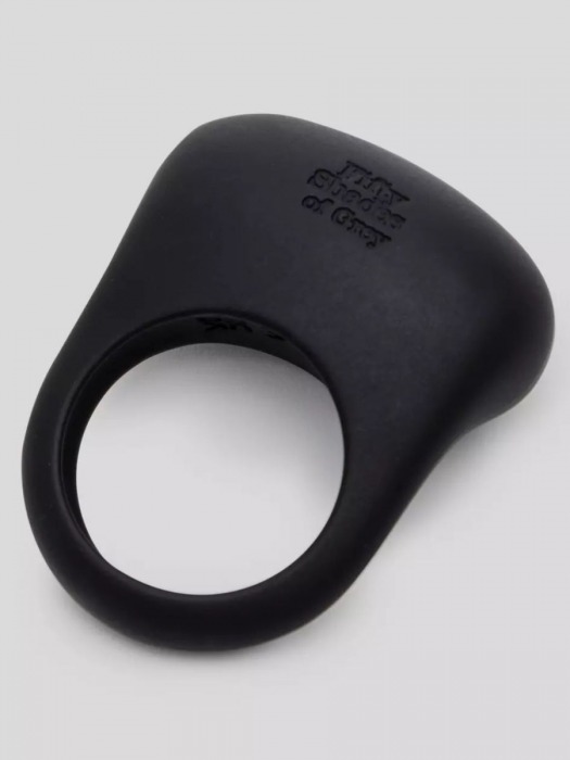 Черное эрекционное виброкольцо Sensation Rechargeable Vibrating Love Ring - Fifty Shades of Grey - во Владимире купить с доставкой