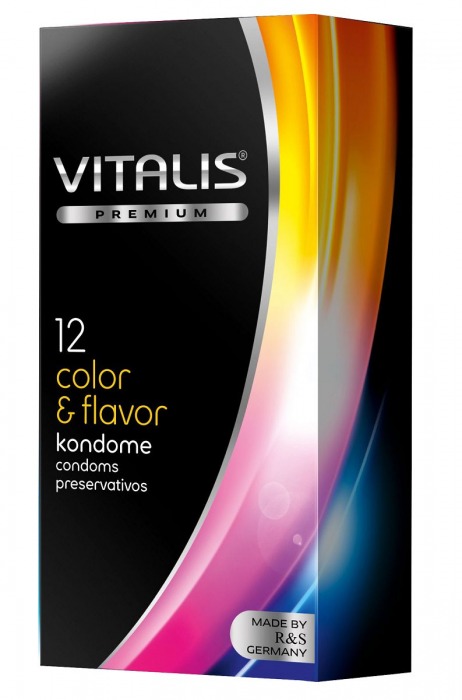 Цветные ароматизированные презервативы VITALIS PREMIUM color   flavor - 12 шт. - Vitalis - купить с доставкой во Владимире