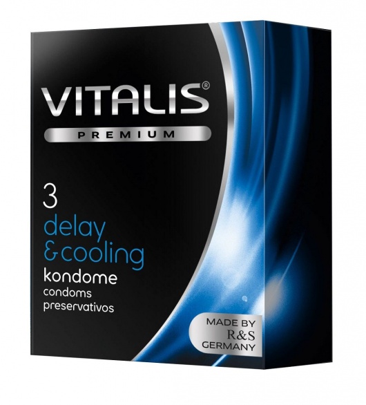 Презервативы VITALIS PREMIUM delay   cooling с охлаждающим эффектом - 3 шт. - Vitalis - купить с доставкой во Владимире