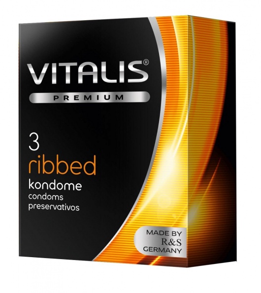 Ребристые презервативы VITALIS PREMIUM ribbed - 3 шт. - Vitalis - купить с доставкой во Владимире
