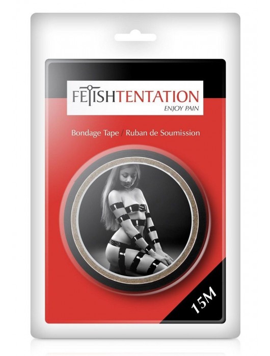 Черный скотч для фиксации - 15 м. - Fetish Tentation - купить с доставкой во Владимире